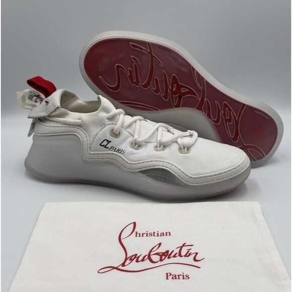 Authentic Christian Louboutin Arpoador Flat White Sneakers Size EU 41.5 US 8.5